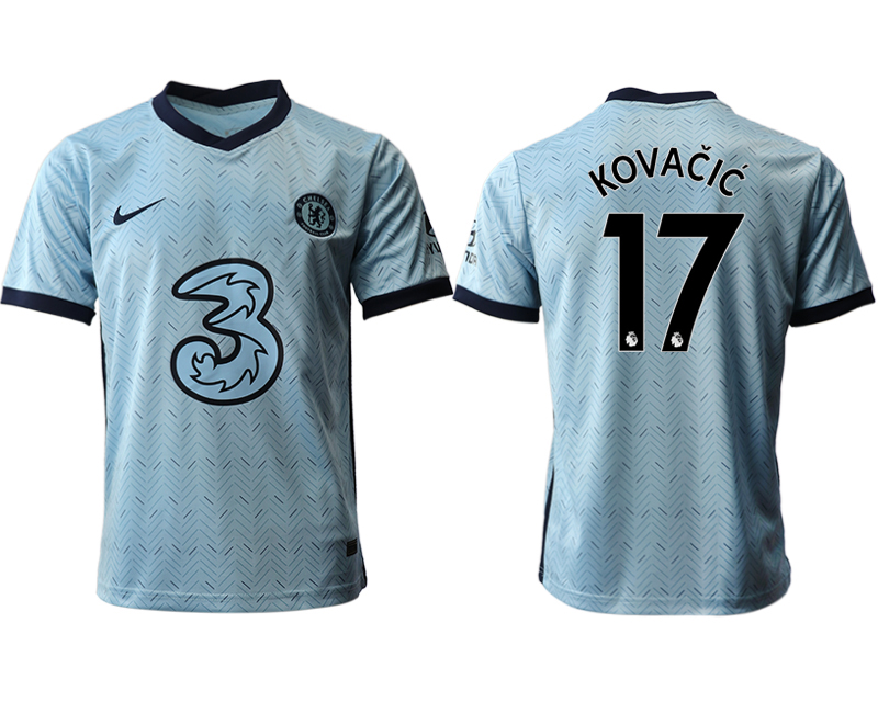 Men 2020-2021 club Chelsea away aaa version #17 Light blue Soccer Jerseys->->Soccer Club Jersey